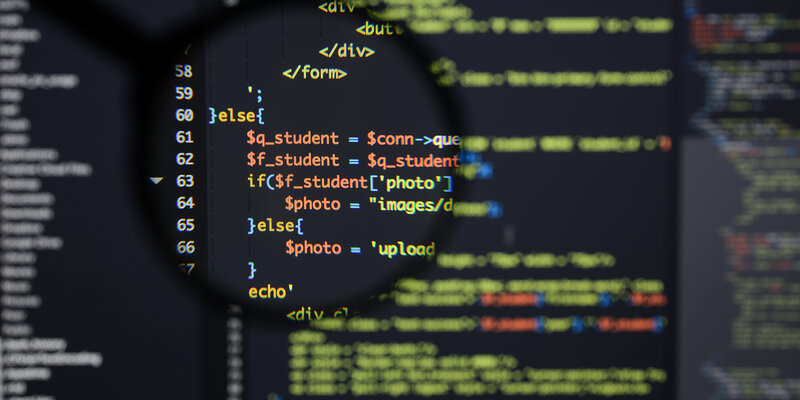 Close-up of PHP code